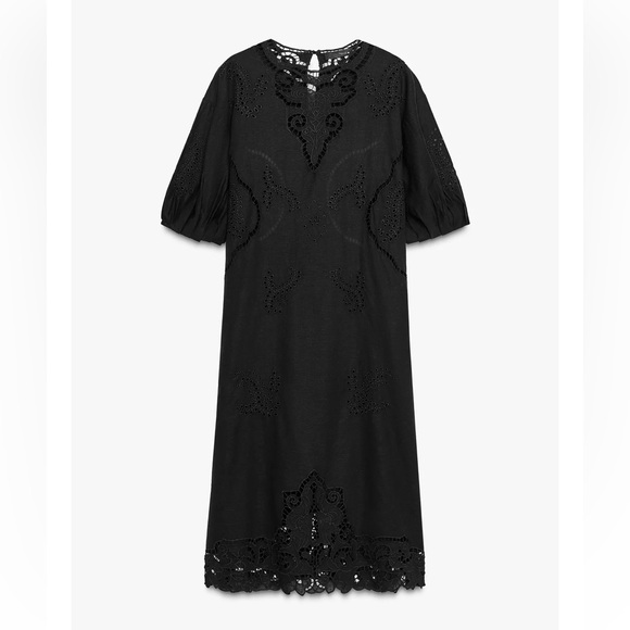 Zara ZW Collection Embroidered Midi Dress - Picture 3 of 6